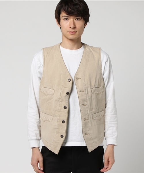 schott(ショット)の「Schott/ショット/PIQUE CLASSIC VEST/ピケ クラシック ベスト(ベスト)」|サンドベージュ