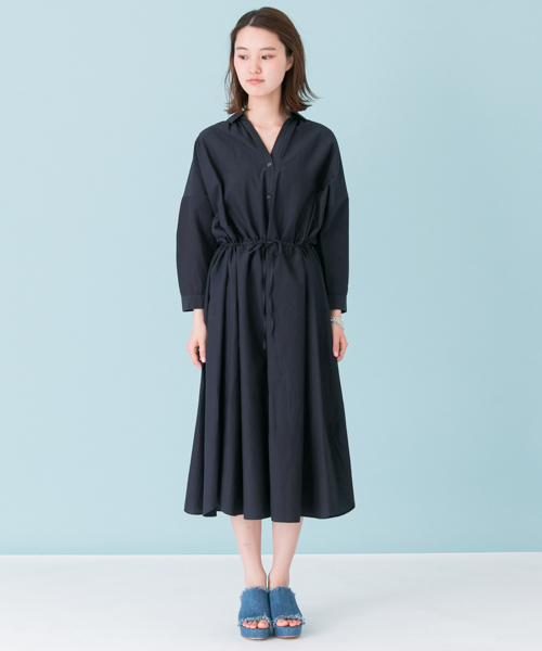 URBAN RESEARCH（アーバンリサーチ）の「【TRILL掲載】UR シルクコットンシャツワンピ―ス（シャツワンピース・レディース・オフホワイト/ネイビー/イエロー・FREE）」の8枚目の写真