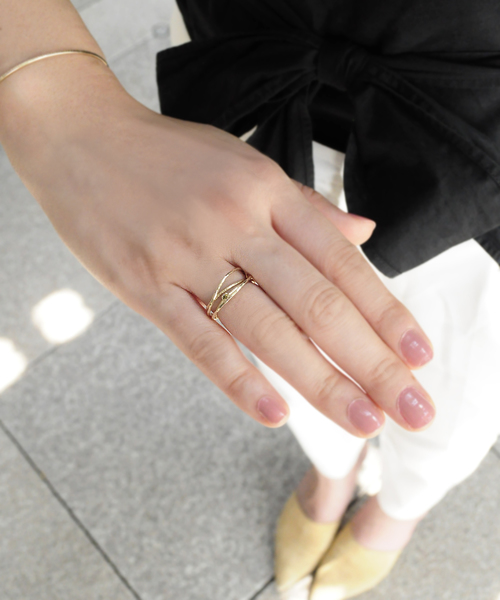 「anq.」K10 ダイヤモンド 3本セット リング anq.」K10 ダイヤモンド 3本セット リング anq.」K10・ダイヤ 3