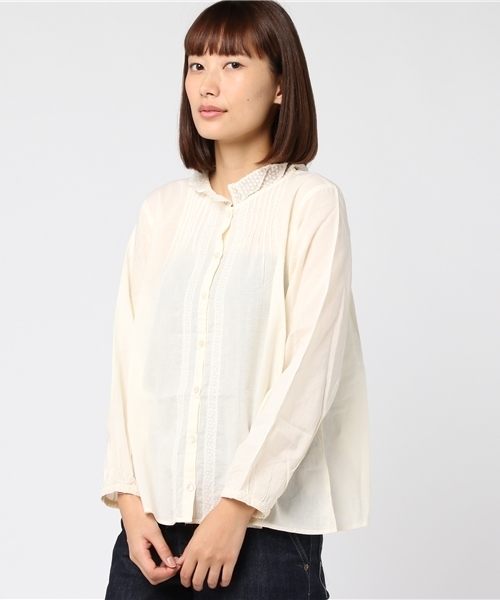 Samansa Mos2 サマンサ モスモス の 衿レースブラウス シャツ ブラウス Wear