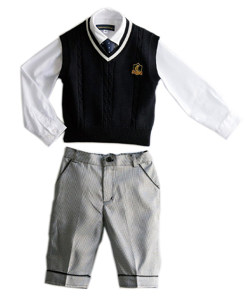 Catherine Cottage（キャサリンコテージ）の「ニットベストセット4点セット（セットアップ・キッズ・ホワイト/ブラック・100/120/95/110/130）」の3枚目の写真