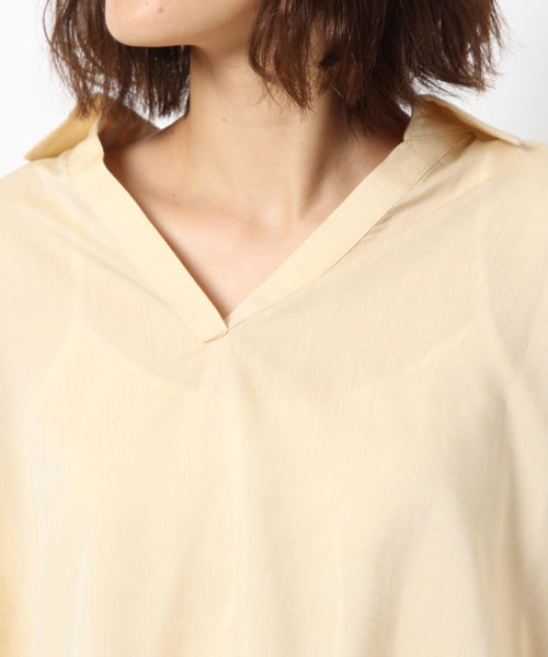 laboratory work（ラボラトリーワーク）の「抜き衿スキッパーシャツ（シャツ/ブラウス・レディース・ベージュ/ネイビー/オフホワイト・MEDIUM）」の16枚目の写真