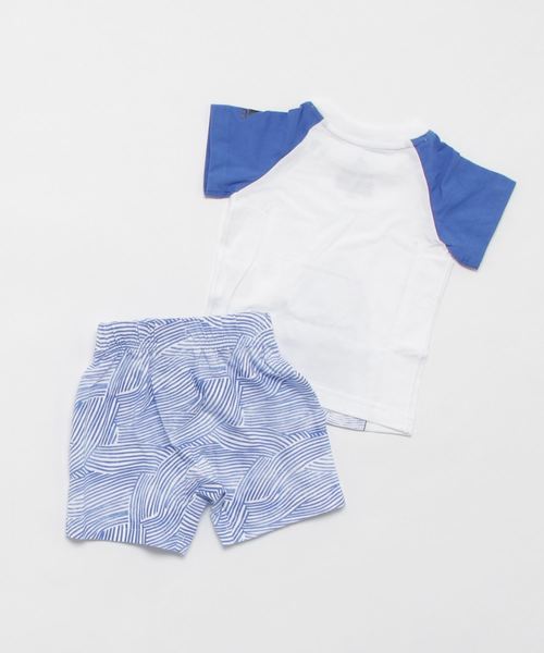 adidas（アディダス）の「I FUN Tシャツ上下セット B（Tシャツ/カットソー・キッズ・ホワイト×ブルー・100/70/90/80）」の2枚目の写真