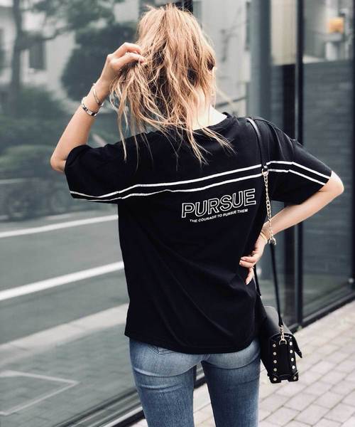 ENVYM（アンビー）の「pursue T-SH（Tシャツ/カットソー・レディース・ホワイト/ブラック/レッド/グリーン系カモフラージュ・FREE）」の2枚目の写真