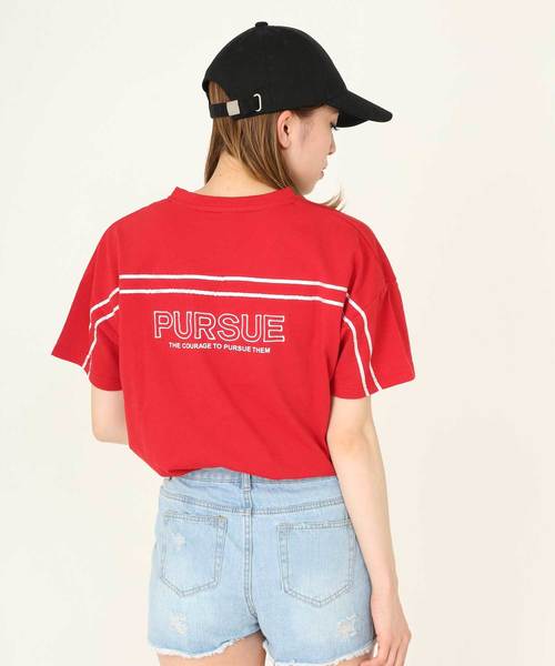 ENVYM（アンビー）の「pursue T-SH（Tシャツ/カットソー・レディース・ホワイト/ブラック/レッド/グリーン系カモフラージュ・FREE）」の7枚目の写真