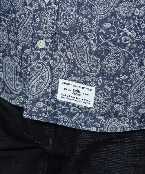 CIAOPANIC TYPY（チャオパニックティピー）の「デニムペイズリーシャツ（シャツ/ブラウス・メンズ・ネイビー/ブルー・SMALL/MEDIUM/LARGE）」の4枚目の写真
