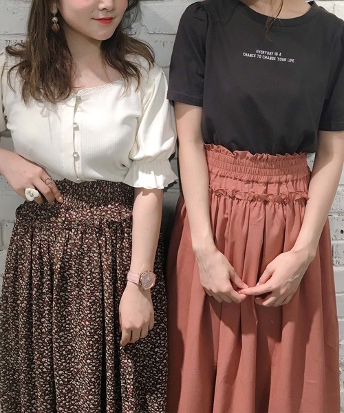 one after another NICE CLAUP（ワンアフターアナザーナイスクラップ）の「【ZOZO限定】柄アソートロングスカート（スカート・レディース・ブラック/ブラウン/イエロー/ピンク・FREE）」の8枚目の写真