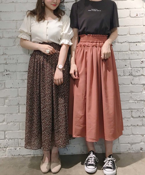 one after another NICE CLAUP（ワンアフターアナザーナイスクラップ）の「【ZOZO限定】柄アソートロングスカート（スカート・レディース・ブラック/ブラウン/イエロー/ピンク・FREE）」の9枚目の写真