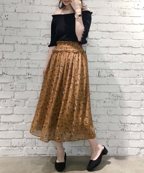 one after another NICE CLAUP（ワンアフターアナザーナイスクラップ）の「【ZOZO限定】柄アソートロングスカート（スカート・レディース・ブラック/ブラウン/イエロー/ピンク・FREE）」の15枚目の写真