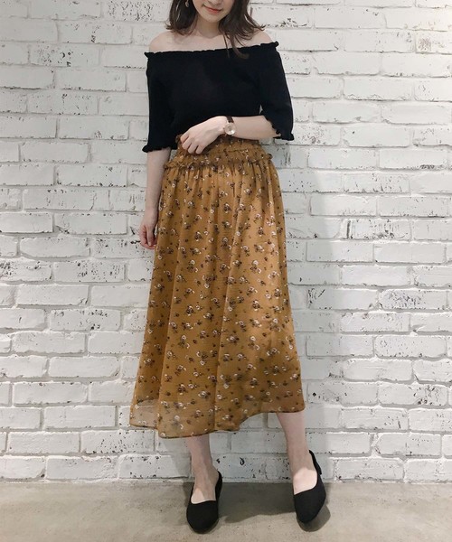 one after another NICE CLAUP（ワンアフターアナザーナイスクラップ）の「【ZOZO限定】柄アソートロングスカート（スカート・レディース・ブラック/ブラウン/イエロー/ピンク・FREE）」の17枚目の写真