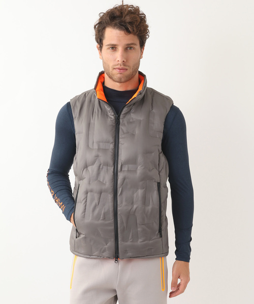 MARK & LONA(マークアンドロナ)の「M★ Embossed Down Vest(ダウンベスト・メンズ・ホワイト/チャコールグレー・46/48/50/44)」の2枚目の写真