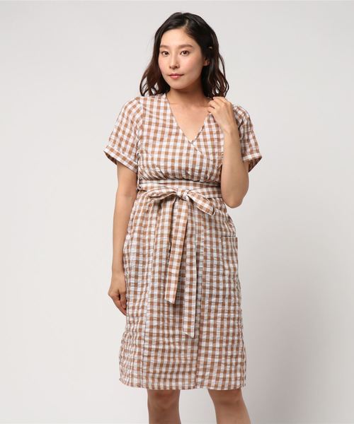 Punyus プニュズ の 半袖ギンガムチェックワンピ ワンピース Wear