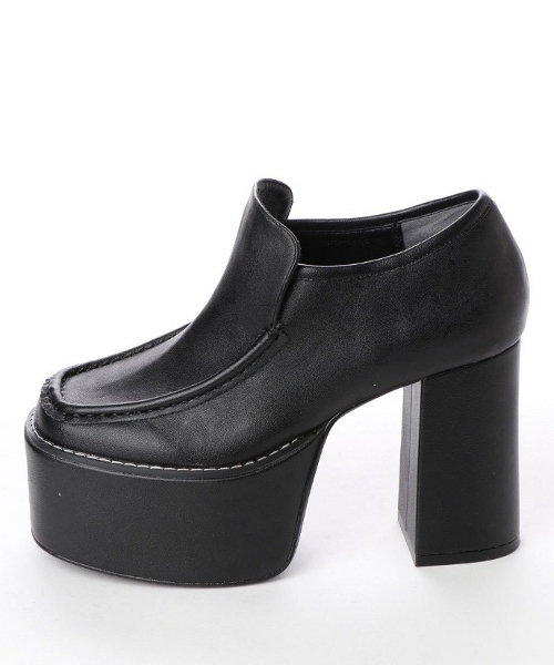 R&E(アールアンドイー)の「【ViVi9月号掲載】【R&E】厚底ヴァンプシューズ(ブーツ・レディース・ブラック/パイソン/ベージュ系その他・LL/S/M/L)」の5枚目の写真