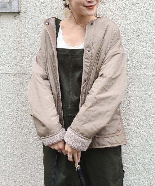 SHIPS（シップス）の「リバーシブルボアブルゾンbeige（ブルゾン