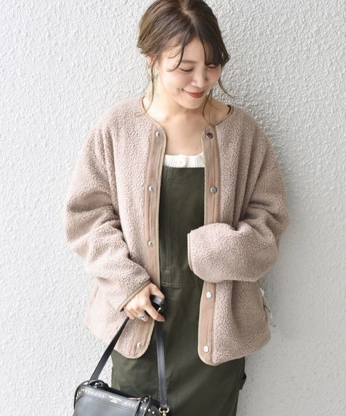 SHIPS（シップス）の「リバーシブルボアブルゾンbeige（ブルゾン