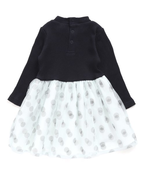 apres les cours(アプレレクール)の「ドットプリントチュールドッキングワンピース(ワンピース・キッズ・アイボリー/レッド/ネイビー・140/80/130/110/120/100/90)」の4枚目の写真
