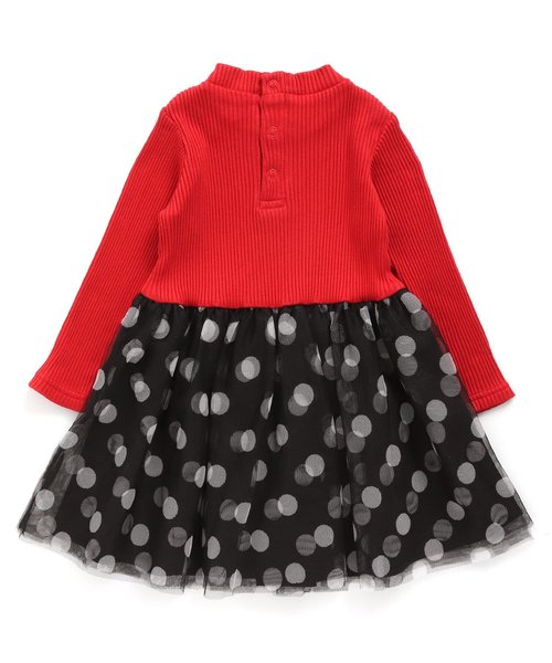 apres les cours(アプレレクール)の「ドットプリントチュールドッキングワンピース(ワンピース・キッズ・アイボリー/レッド/ネイビー・140/80/130/110/120/100/90)」の13枚目の写真