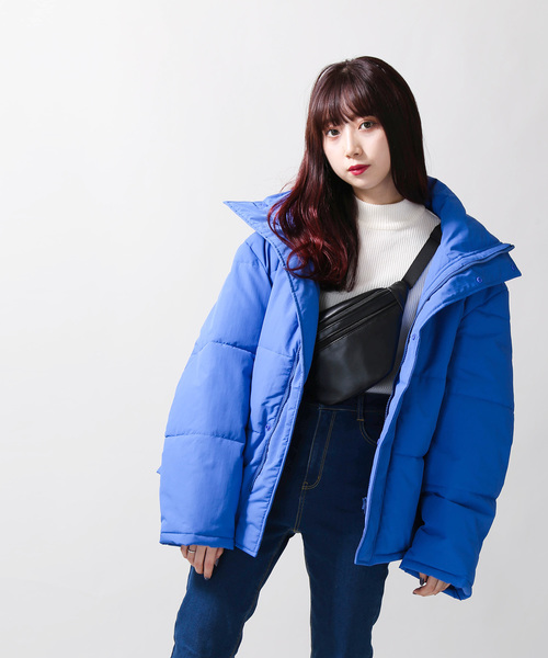 WEGO（ウィゴー）の「WEGO/ビッグシルエット中綿ジャケット（ダウンジャケット/コート・レディース・ブラック/ピンク/ブルー・FREE）」の5枚目の写真