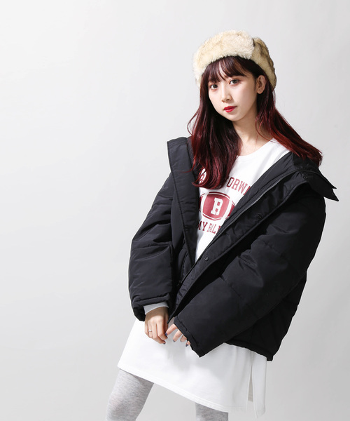 WEGO（ウィゴー）の「WEGO/ビッグシルエット中綿ジャケット（ダウンジャケット/コート・レディース・ブラック/ピンク/ブルー・FREE）」の9枚目の写真