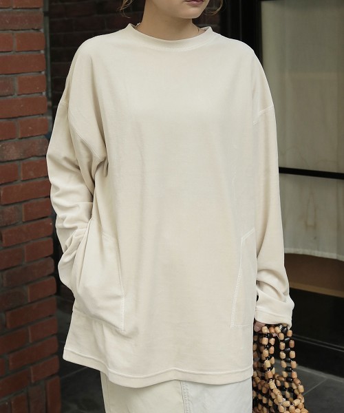オーバーベロアプルオーバー Tシャツ/カットソー 