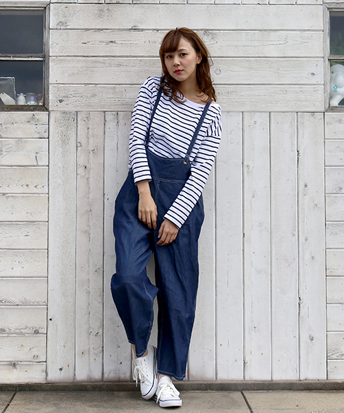 n'ee-ne（ネーネ）の「バックリボンデニムサロペット（サロペット/オーバーオール・レディース・ブルー/インディゴブルー・M/L）」の9枚目の写真