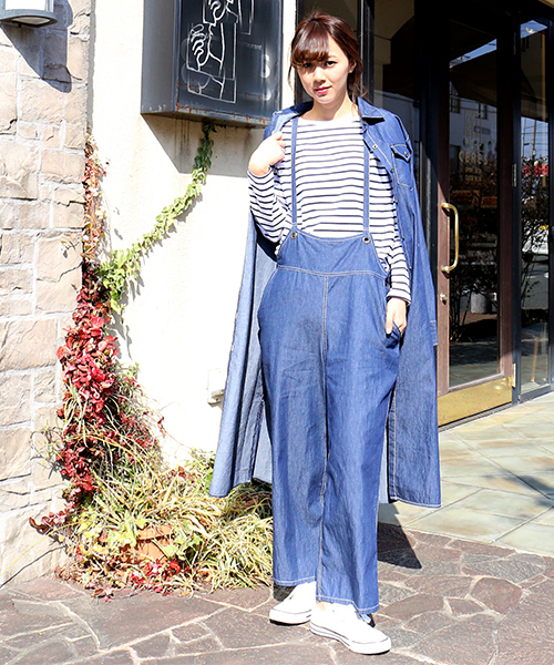 n'ee-ne（ネーネ）の「バックリボンデニムサロペット（サロペット/オーバーオール・レディース・ブルー/インディゴブルー・M/L）」の8枚目の写真