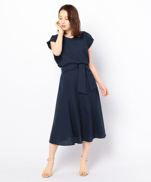 NOLLEY’S（ノーリーズ）の「[新色追加]麻調合繊ミディ丈スカート（スカート・レディース・ネイビー/イエロー/ベージュ/グレイッシュベージュ・34/36/38）」の22枚目の写真