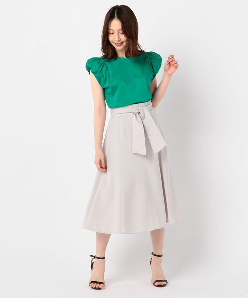 NOLLEY’S（ノーリーズ）の「[新色追加]麻調合繊ミディ丈スカート（スカート・レディース・ネイビー/イエロー/ベージュ/グレイッシュベージュ・34/36/38）」の21枚目の写真