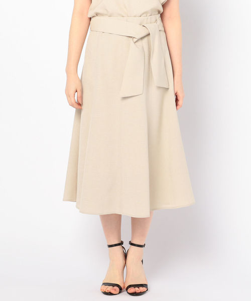 NOLLEY’S（ノーリーズ）の「[新色追加]麻調合繊ミディ丈スカート（スカート・レディース・ネイビー/イエロー/ベージュ/グレイッシュベージュ・34/36/38）」の15枚目の写真