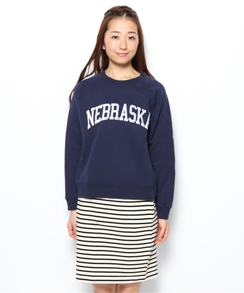 Another Edition（アナザーエディション）の「AE[A]ロゴSWEAT×BOR SK Ⅱ（ワンピース・レディース・グレー/ネイビー/ホワイト・フリー）」の4枚目の写真