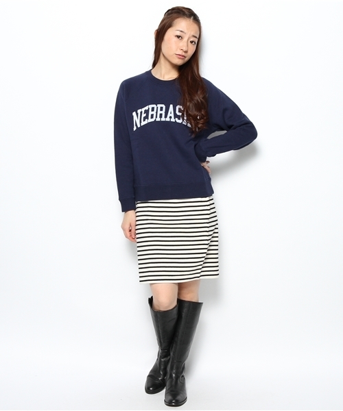 Another Edition（アナザーエディション）の「AE[A]ロゴSWEAT×BOR SK Ⅱ（ワンピース・レディース・グレー/ネイビー/ホワイト・フリー）」の10枚目の写真