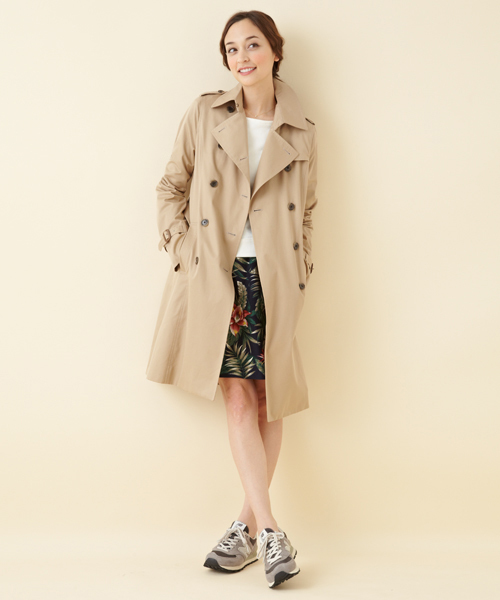 green label relaxing(グリーンレーベルリラクシング)の「◆GO GABA CHINFLAP トレンチコート(ライナーなし) GLH01 ◆(トレンチコート・レディース・ベージュ/ネイビー/ライトピンク・40/44/38/42/36/34)」の1枚目の写真