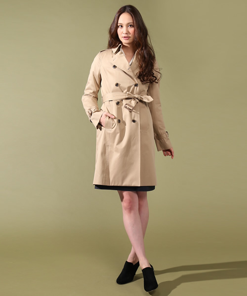 green label relaxing(グリーンレーベルリラクシング)の「◆GO GABA CHINFLAP トレンチコート(ライナーなし) GLH01 ◆(トレンチコート・レディース・ベージュ/ネイビー/ライトピンク・40/44/38/42/36/34)」の14枚目の写真