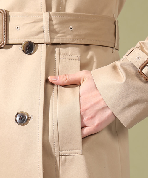 green label relaxing(グリーンレーベルリラクシング)の「◆GO GABA CHINFLAP トレンチコート(ライナーなし) GLH01 ◆(トレンチコート・レディース・ベージュ/ネイビー/ライトピンク・40/44/38/42/36/34)」の10枚目の写真