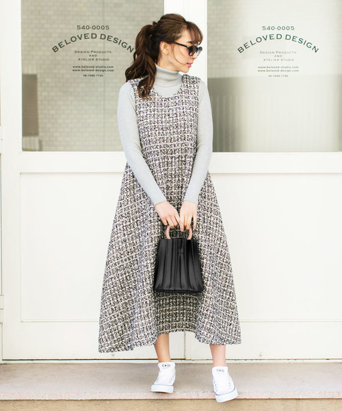 KOBE LETTUCE（コウベレタス）の「ショルダー付きプリーツ2WAYハンドバッグ（ショルダーバッグ・レディース・グレイッシュベージュ/イエロー系その他/ブラック・FREE）」の7枚目の写真