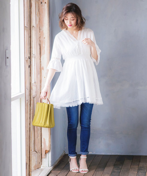 KOBE LETTUCE（コウベレタス）の「ショルダー付きプリーツ2WAYハンドバッグ（ショルダーバッグ・レディース・グレイッシュベージュ/イエロー系その他/ブラック・FREE）」の12枚目の写真