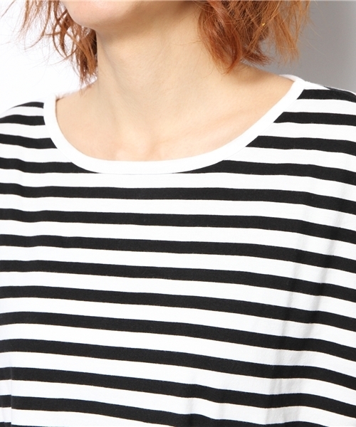 URBAN RESEARCH DOORS WOMENS（アーバンリサーチ ドアーズ ウィメンズ）の「FORK&SPOON 天竺ボーダーワイドOP(LADYS)（ワンピース・レディース・ブラック/ブルー/イエロー・FREE）」の9枚目の写真