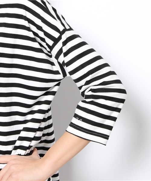 URBAN RESEARCH DOORS WOMENS（アーバンリサーチ ドアーズ ウィメンズ）の「FORK&SPOON 天竺ボーダーワイドOP(LADYS)（ワンピース・レディース・ブラック/ブルー/イエロー・FREE）」の10枚目の写真