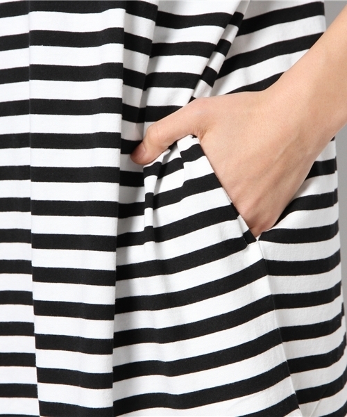 URBAN RESEARCH DOORS WOMENS（アーバンリサーチ ドアーズ ウィメンズ）の「FORK&SPOON 天竺ボーダーワイドOP(LADYS)（ワンピース・レディース・ブラック/ブルー/イエロー・FREE）」の11枚目の写真