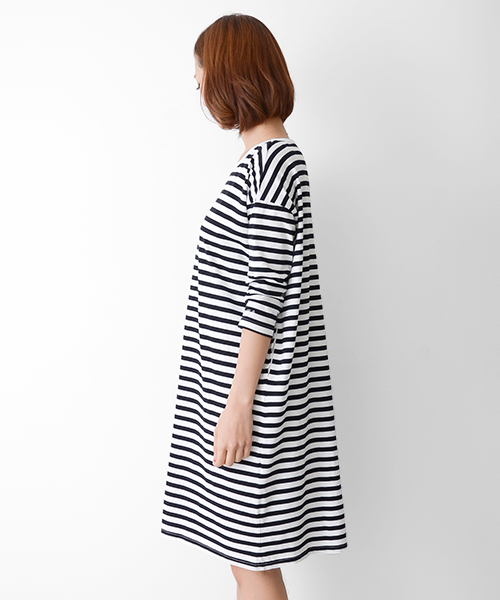 URBAN RESEARCH DOORS WOMENS（アーバンリサーチ ドアーズ ウィメンズ）の「FORK&SPOON 天竺ボーダーワイドOP(LADYS)（ワンピース・レディース・ブラック/ブルー/イエロー・FREE）」の6枚目の写真