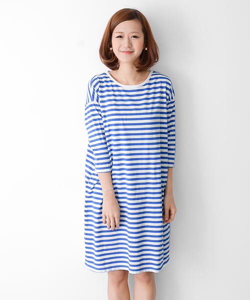 URBAN RESEARCH DOORS WOMENS（アーバンリサーチ ドアーズ ウィメンズ）の「FORK&SPOON 天竺ボーダーワイドOP(LADYS)（ワンピース・レディース・ブラック/ブルー/イエロー・FREE）」の12枚目の写真