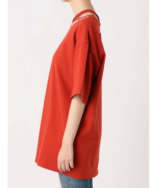 Ungrid（アングリッド）の「襟プリントTee（Tシャツ/カットソー・レディース・ブラック/オフホワイト/ダークオレンジ・FREE）」の6枚目の写真