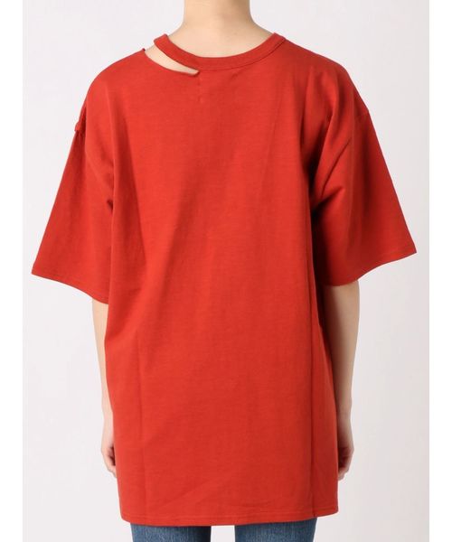 Ungrid（アングリッド）の「襟プリントTee（Tシャツ/カットソー・レディース・ブラック/オフホワイト/ダークオレンジ・FREE）」の7枚目の写真