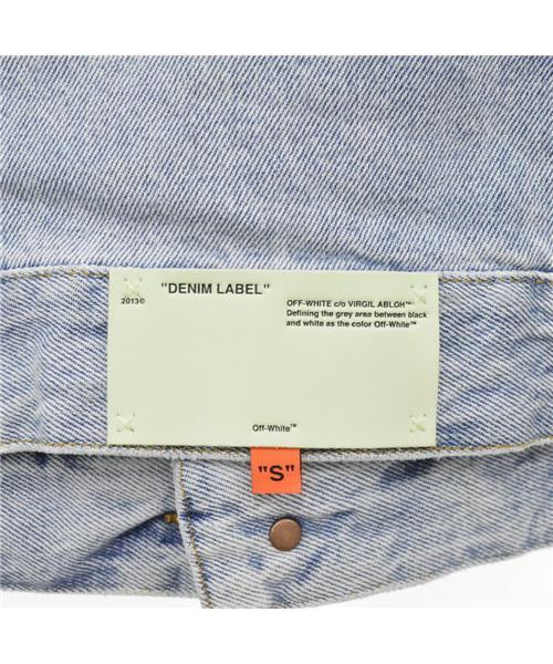 Off-White バックアロープリントデニムジャケット ブランド古着】バックアローペイントデニムジャケット（デニム