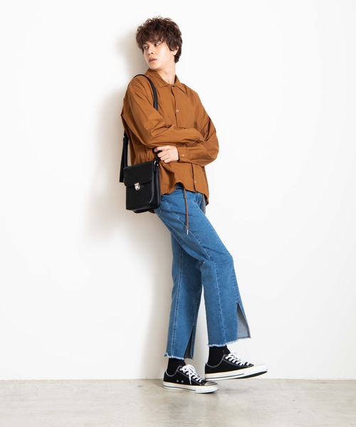 WEGO（ウィゴー）の「WEGO/シンセティックレザーフラップミニショルダー（ショルダーバッグ・メンズ・ブラック/グレー・FREE）」の7枚目の写真