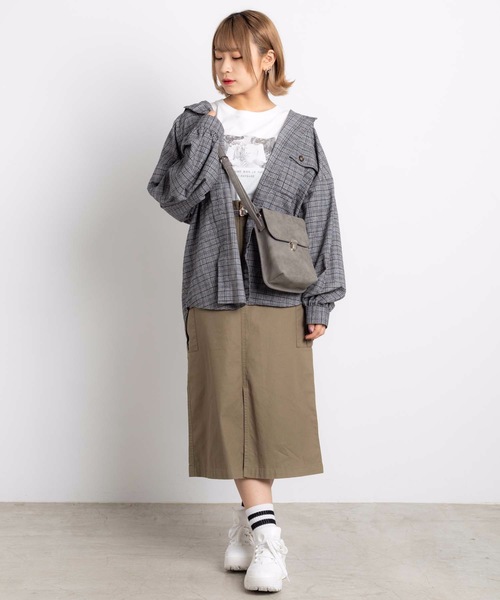 WEGO（ウィゴー）の「WEGO/シンセティックレザーフラップミニショルダー（ショルダーバッグ・メンズ・ブラック/グレー・FREE）」の10枚目の写真