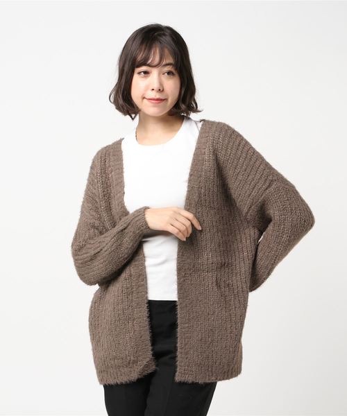 flower（フラワー）の「エアリーシャギーカーディガン（カーディガン/ボレロ・レディース・ブラウン/ピンク/アイボリー・FREE）」の9枚目の写真