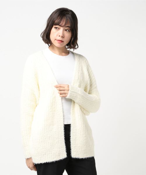 flower（フラワー）の「エアリーシャギーカーディガン（カーディガン/ボレロ・レディース・ブラウン/ピンク/アイボリー・FREE）」の8枚目の写真