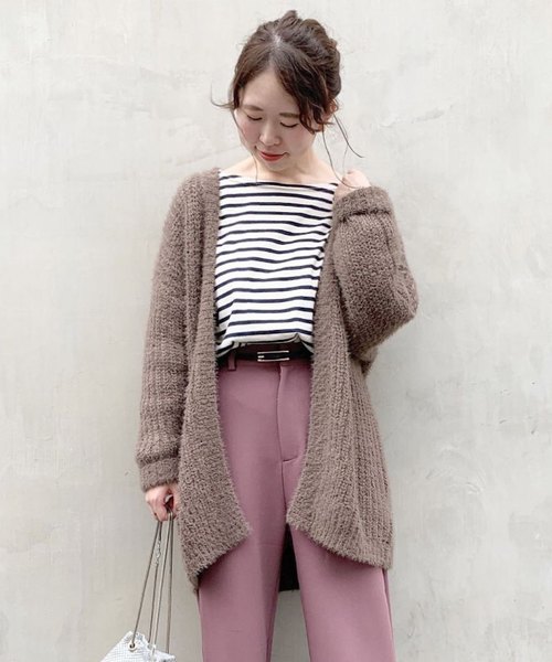 flower（フラワー）の「エアリーシャギーカーディガン（カーディガン/ボレロ・レディース・ブラウン/ピンク/アイボリー・FREE）」の7枚目の写真