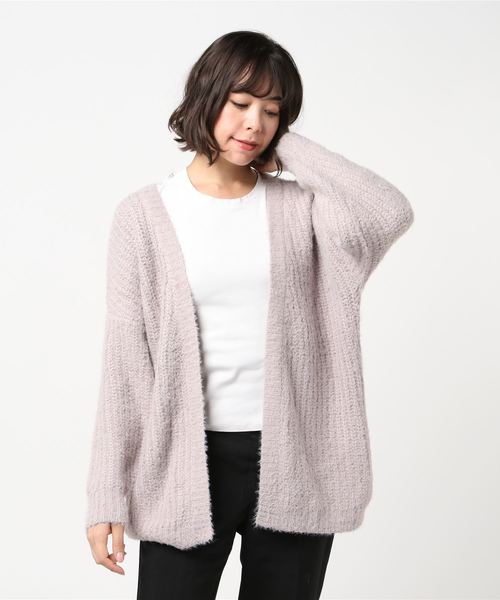flower（フラワー）の「エアリーシャギーカーディガン（カーディガン/ボレロ・レディース・ブラウン/ピンク/アイボリー・FREE）」の6枚目の写真